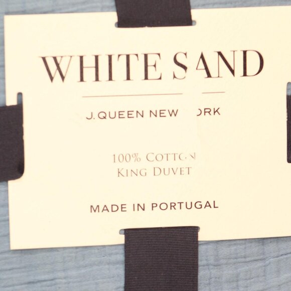 J. Queen New York Cotton Seacove Hypoallergenic Duvet Cover South Seas Blue King - Picture 3 of 8